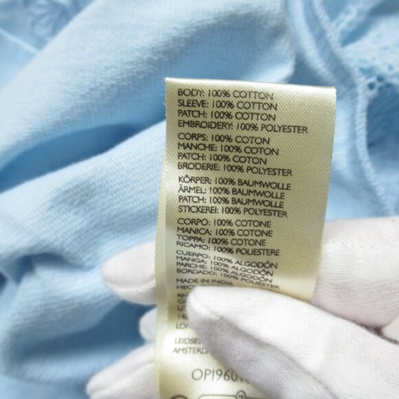 By Anthropologie Embroidered Cutwork Sweatshirt Sky Blue 3X - Picture 9 of 10